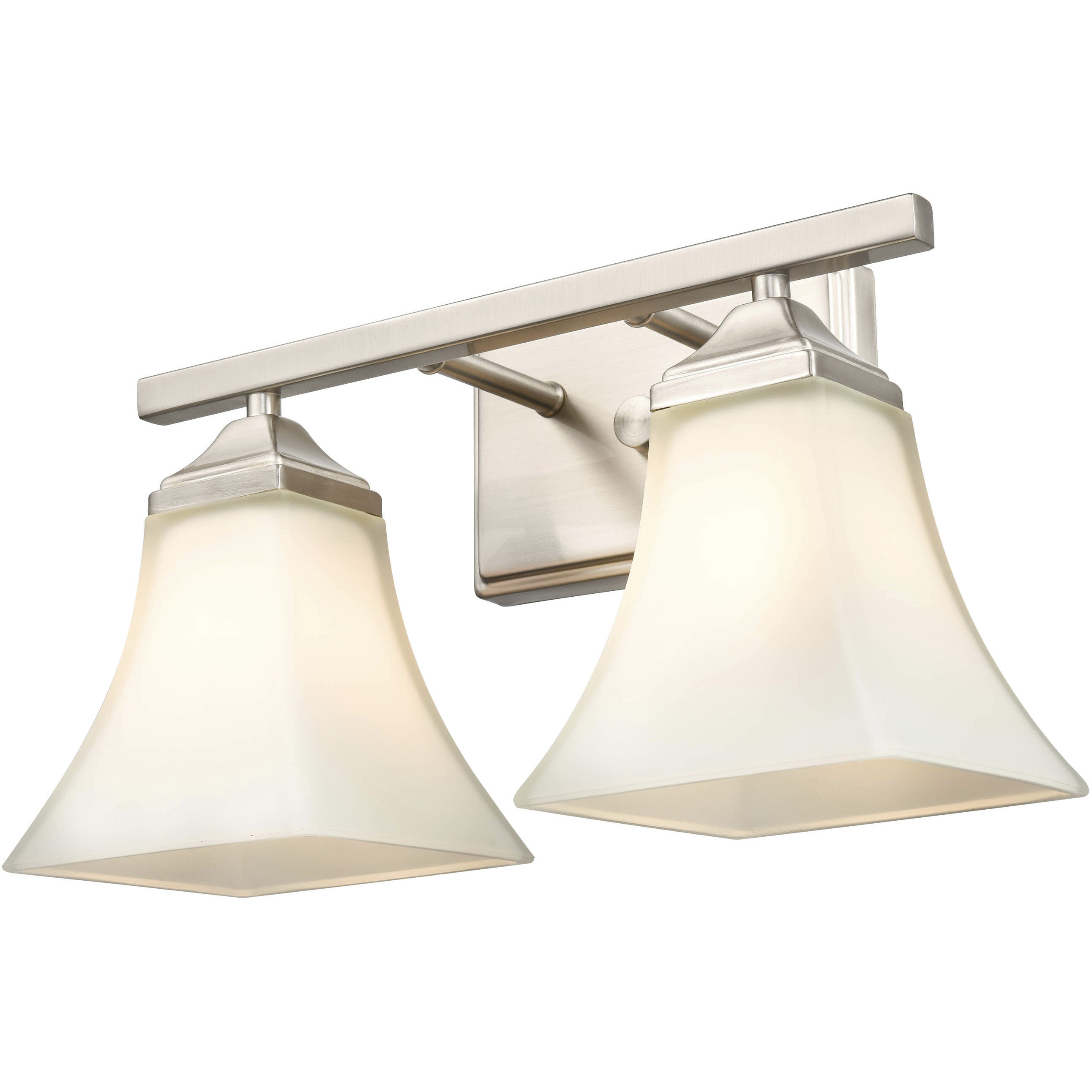 None 2 Light 14 inch Brushed Nickel Bathroom Vanity Light Wall Light